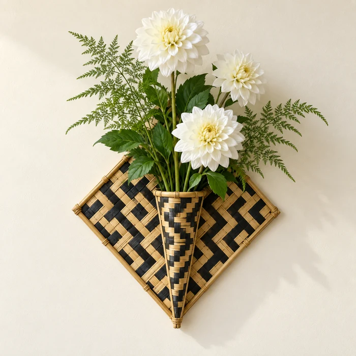 Woven Floral Wall Basket