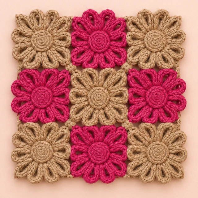 Floral Jute Wall Hanging